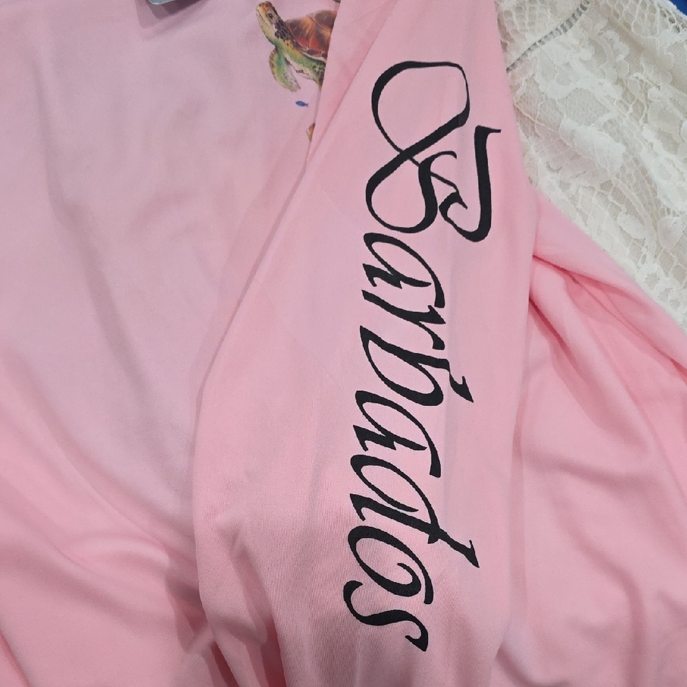 Pink Long Sleeve Tee with‎ Sea Turtle Graphic - Picture 2 of 5